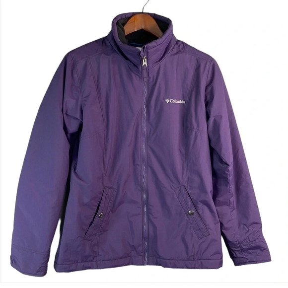COLUMBIA OmniShield Fitted Ski Jacket Purple Fleece Lined Lightweight Pockets M - Picture 2 of 11
